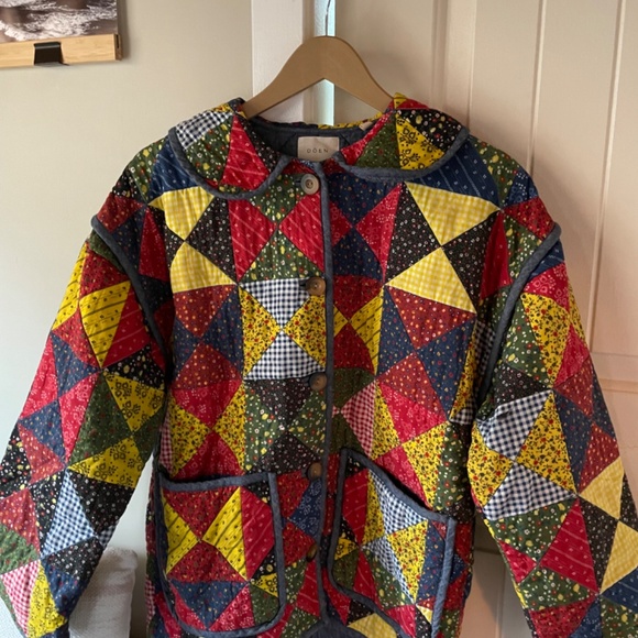 Organic cotton* Doen Starling Quilted Countryside Patchwork Jacket - XS - Picture 5 of 13